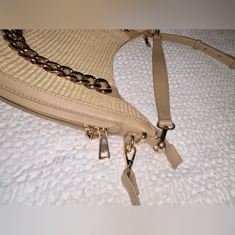 NWOT I.N.C. Kolleene Chain Small Straw Crossbody Hobo Bag - Picture 7 of 8